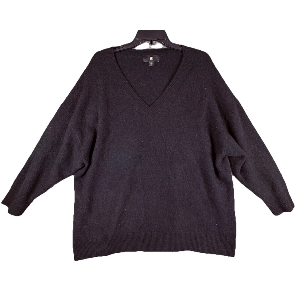 Banana Republic‎ Sweater Mens Sz XL 100% Cashmere Black Heather V-neck